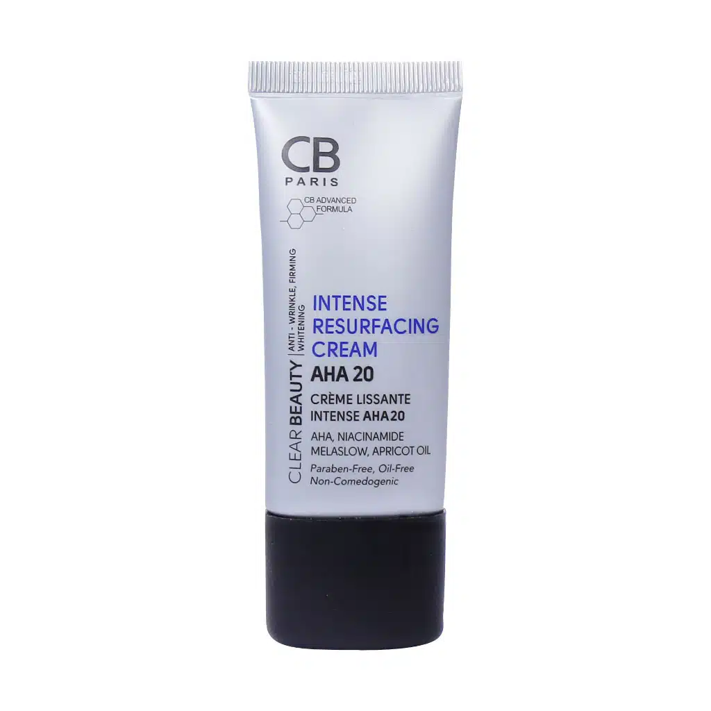 CB-Paris-AHA-20-Intense-Resurfacing-Cream.jpg کرم لایهبردار سی بی پاریس 20 درصد AHA حجم ۳۰ میلیلیتر - تصویر 1