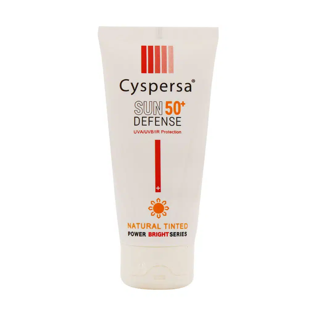 Cyspersa-SPF50-Sun-Defense-50.jpg کرم ضد آفتاب فیزیکال تن برایت SPF50 برایت مکس ۴۰ میلیلیتر - تصویر 1