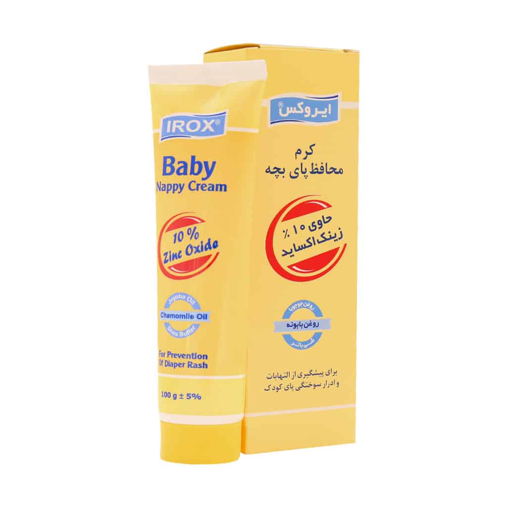 Irox-Baby-Nappy-Cream-10-Zink-Oxide-100 کرم محافظ پای بچه ایروکس حاوی ۱۰ درصد زینک اکساید - تصویر 1