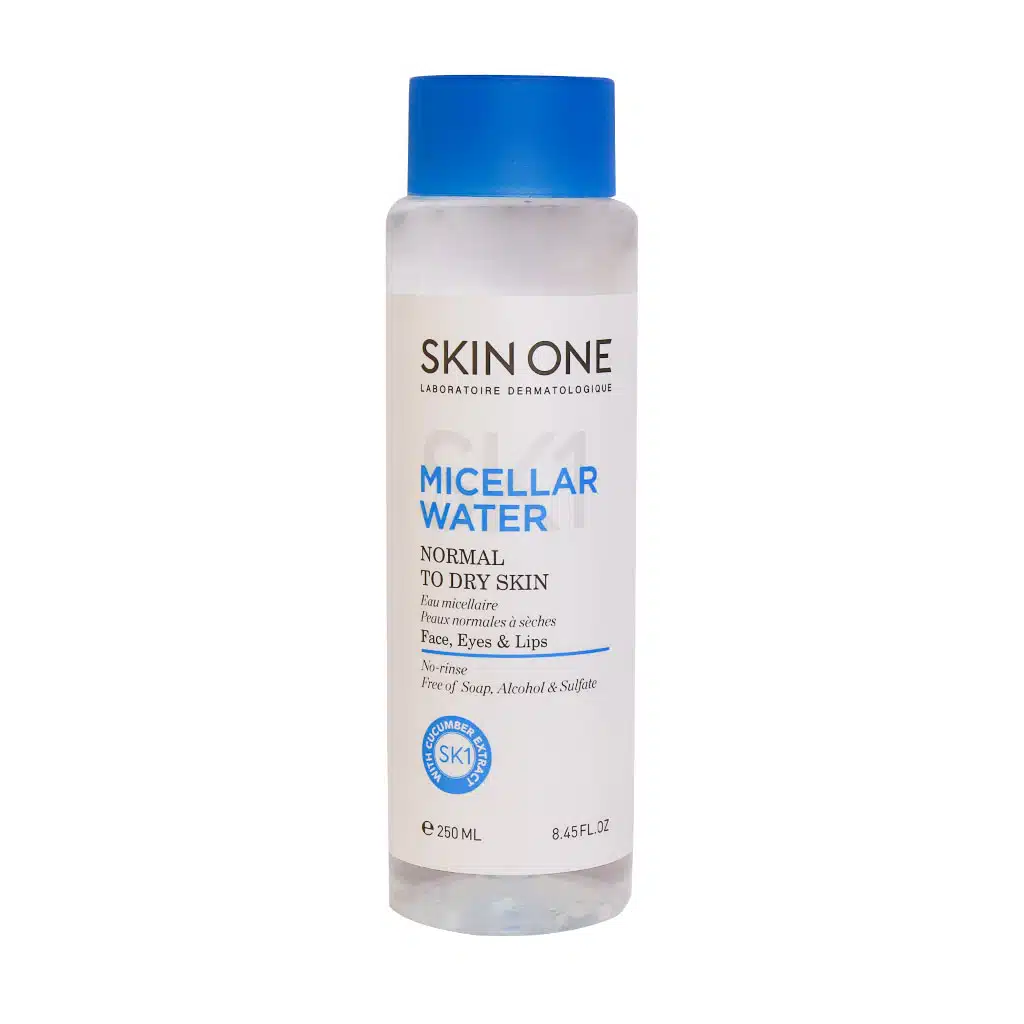 Skin-One-Micellar-Water-For-Normal-To-Dry-Skin-250-ml.jpg (2) محلول پاککننده آرایش پوست نرمال تا خشک اسکین وان 250 میلیلیتر - تصویر 1