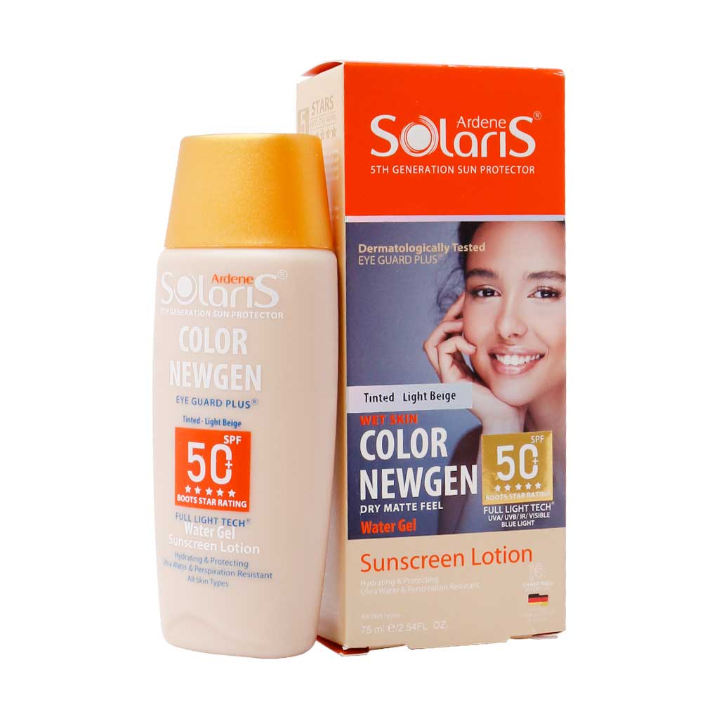 لوسیون آبی ضد آفتاب فاقد چربی spf50 کا لوسیون آبی ضد آفتاب کالر نیوژن سولاریس آردن 75 میلی لیتر - تصویر 1