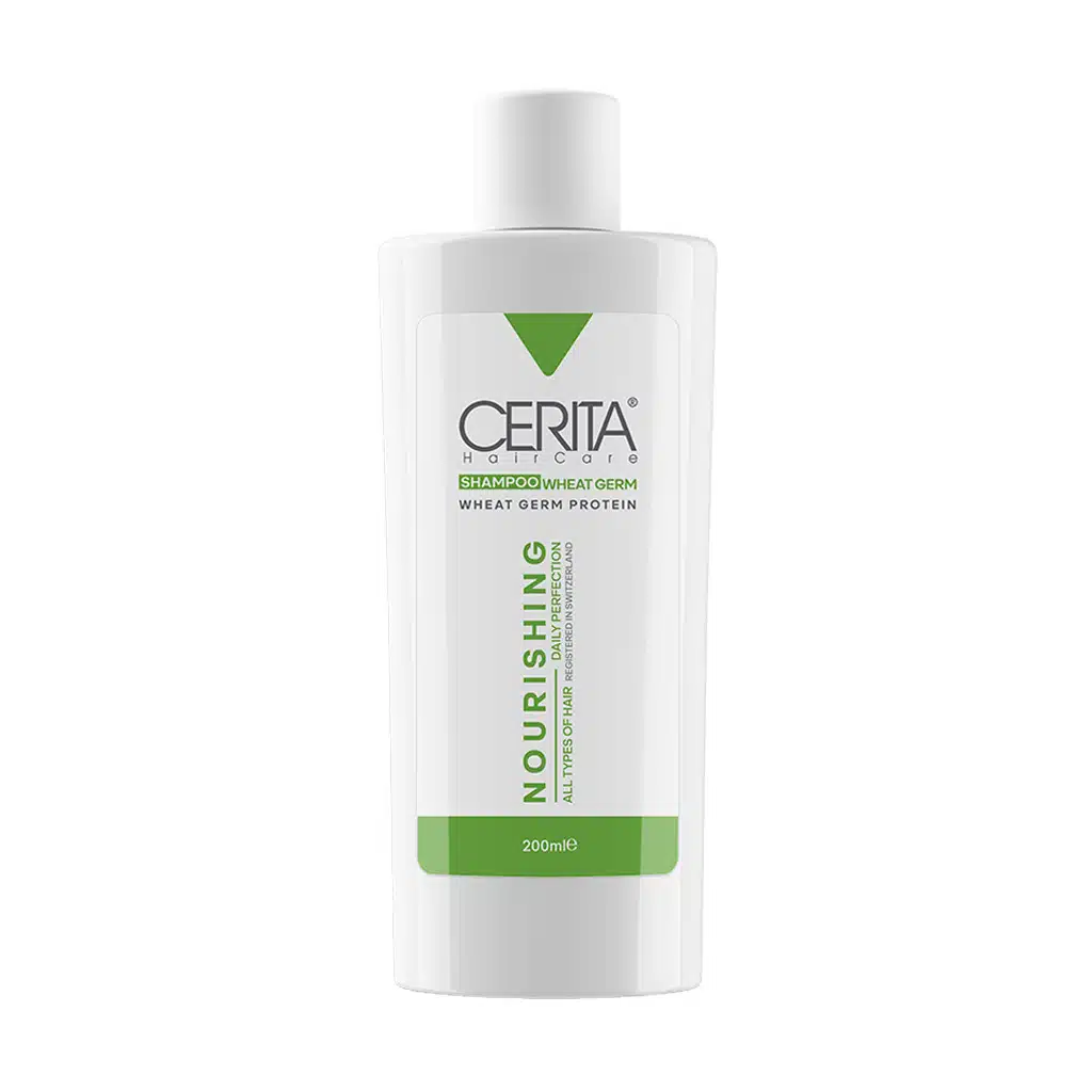 Cerita-Wheat-Germ-Shampoo-For-All-Hair.jpg سریتا شامپو تقویت کننده جوانه گندم 200 میلی لیتر - تصویر 1
