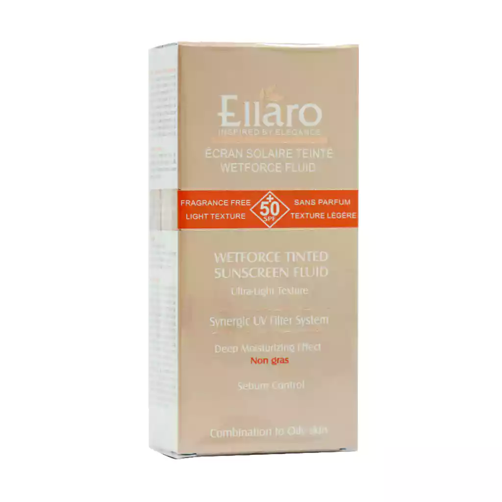 Ellaro-sunscreen-SPF50-Ultra-Light-Fluid-Light الارو ضد آفتاب فلوئید فاقد چربی اس پی اف 50 - تصویر 1