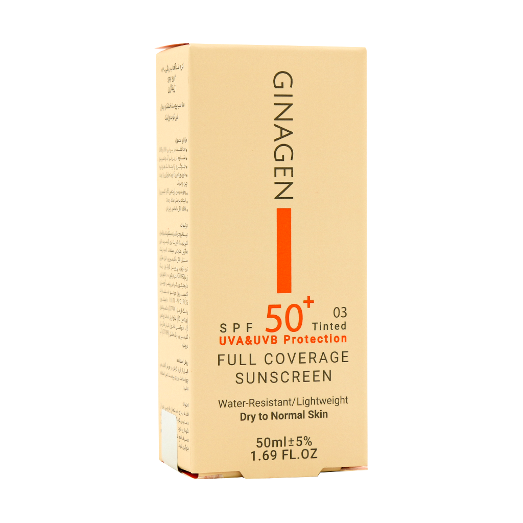 Ginagen-SPF50-Tinted-Sunscreen-Cream-For-Dry-Skin-03 (1) کرم ضد آفتاب رنگی پوست خشک و نرمال ژیناژن - تصویر 1