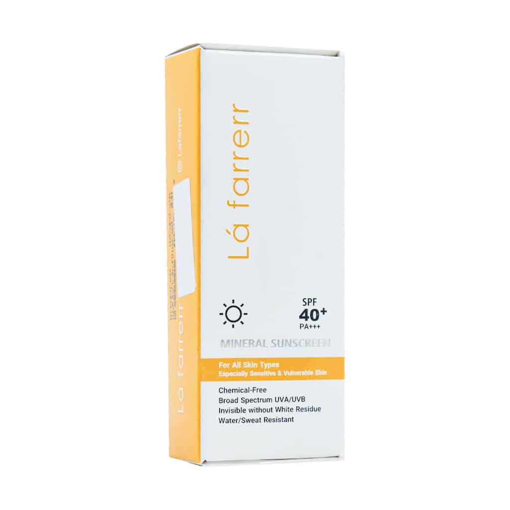 La-Farrerr-SPF40-Mineral-Sunscreen-Cream-40-g-invisible دی دی کرم لافارر SPF30 شماره ۰۳ مناسب انواع پوست ۳۰ میلیلیتر - تصویر 1