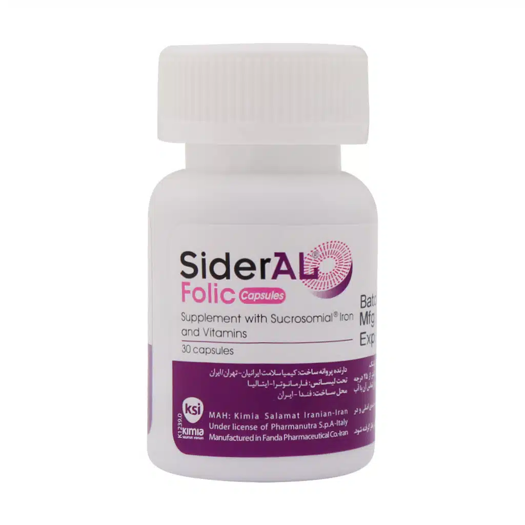 PharmaNutra-Sideral-Folic-30-Caps.jpg (1) کپسول سیدرال فولیک فارمانوترا ۳۰ عدد - تصویر 1