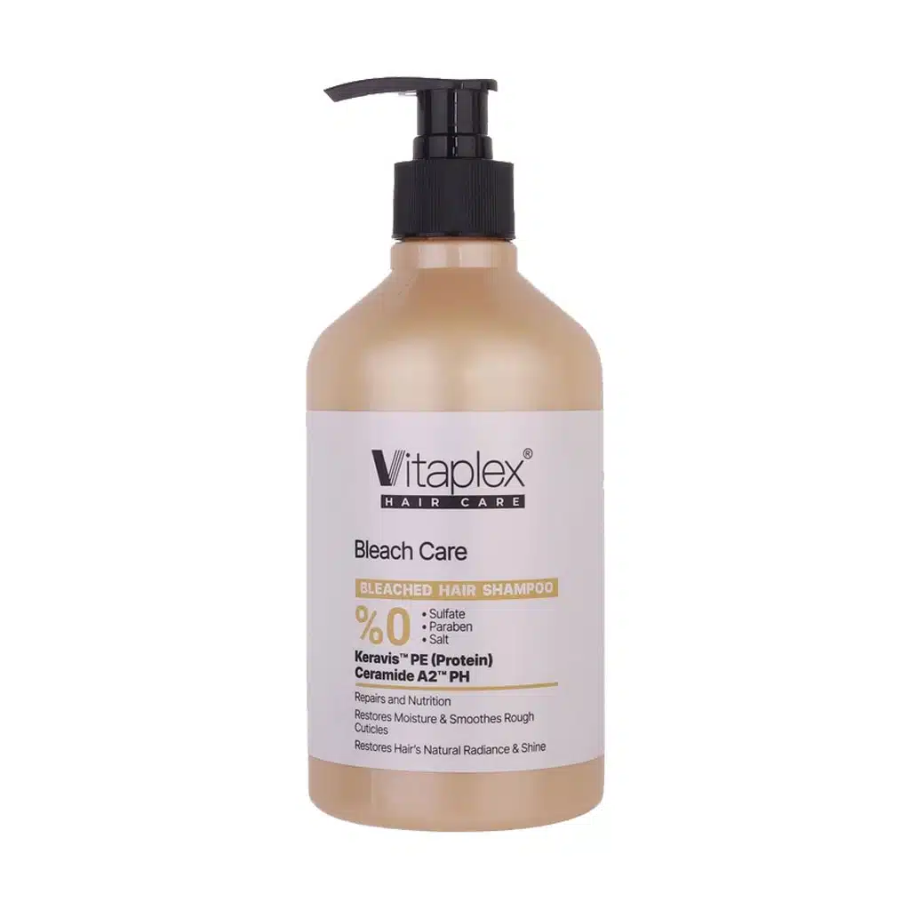 Vitaplex-Bleach-Care-Hair-Shampoo-500-ml.jpg شامپو بدون سولفات موهای دکلره شده ویتاپلکس 500 میلی لیتر - تصویر 1