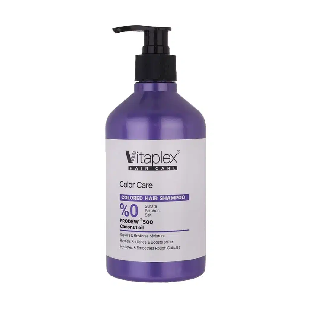 Vitaplex-Colored-Hair-Shampoo-500ml.jpg شامپو فاقد سولفات موهای رنگ شده ویتاپلکس 500 میل - تصویر 1