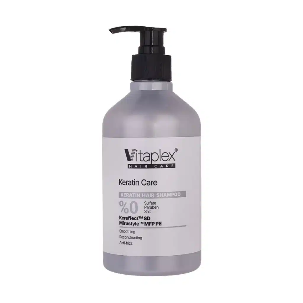 Vitaplex-Keratin-Hair-Shampoo-500-ml.jpg (1) شامپو فاقد سولفات موهای کراتین شده ویتاپلکس 500 میل - تصویر 1