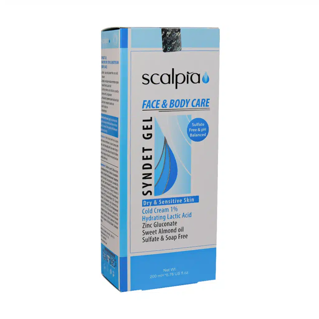 scalpia-face-and-body-care-syndet-gel-for-dry-and-sensitive-skin.jpg اسکالپیا شوینده غیر صابونی سروبدن پوست خای خشک و حساس - تصویر 1